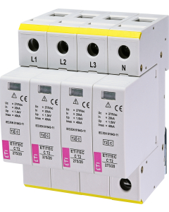 ETI-POLAM ETITEC C T2 275/20 4+0 Ogranicznik Przepięć T2 C 4P 4m 20/40kA 1.5kV TNS 1