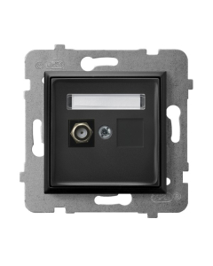 OSPEL ARIA Moduł Czarny Metalik Gniazdo TV Typ F 1