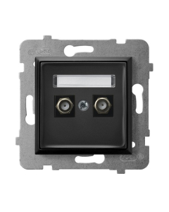 OSPEL ARIA Moduł Czarny Metalik Gniazdo 2xTV Typ F 1