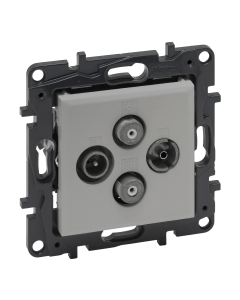 LEGRAND NILOE STEP Moduł Aluminium Gniazdo RTV-2xSAT Końcowe Gwiazda 1.5dB 2 Przewody
