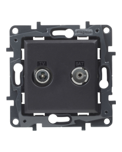 LEGRAND NILOE STEP Moduł Czarny Gniazdo RTV-SAT Przelotowe 14dB TV 5-68/120-862MHz SAT 950-2400MHz