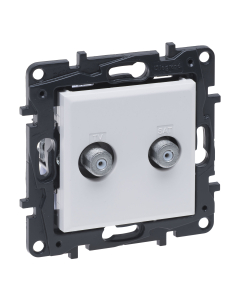 LEGRAND NILOE STEP Moduł Biały Gniazdo 2xTV Typ "F" Końcowe Gwiazda 1.5dB 0-2400MHz