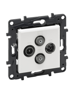 LEGRAND NILOE STEP Moduł Biały Gniazdo RTV-2xSAT Końcowe Gwiazda 1.5dB 2 Przewody 5-68/120-862MHz 950-2400MHz