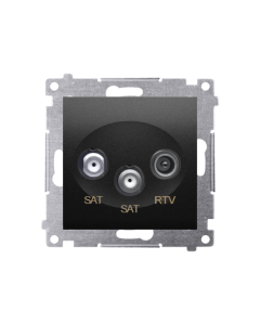 KONTAKT-SIMON 54 Moduł Czarny Mat Gniazdo RTV-2xSAT 1dB 1