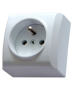 OSPEL BIS Biały Gniazdo NT 1xZ/U IP20 Zaciski Śrubowe 16A-250V 1