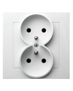 OSPEL AS Biały Gniazdo 2xZ/U Zaciski Śrubowe 16A-250V 1