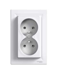 SCHNEIDER ELECTRIC ASFORA Biały Gniazdo 2xZ/U Zaciski Śrubowe 16A-250V