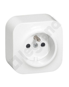 LEGRAND FORIX Biały Gniazdo NT 1xZ/U IP20 Z Przesłonami Zaciski Śrubowe 16A-250V