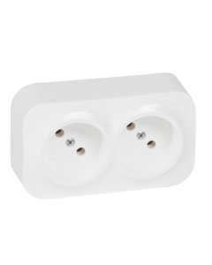 LEGRAND FORIX Biały Gniazdo NT 2xB/U IP20 Zaciski Śrubowe 16A-250V