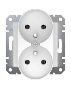 SCHNEIDER ELECTRIC ASFORA Moduł Biały Gniazdo 2xZ/U Zaciski Śrubowe 16A-250V