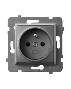 OSPEL ARIA Moduł Szary Mat Gniazdo 1xZ/U Zaciski Śrubowe 16A-250V 1