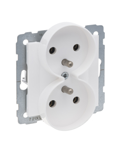 LEGRAND SUNO 2 Moduł Biały Gniazdo 2xZ/U Zaciski Śrubowe 16A-250V 1