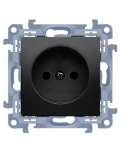 KONTAKT-SIMON 10 Moduł Czarny Mat Gniazdo 1xB/U Zaciski Śrubowe 16A-250V