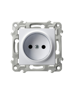 OSPEL SZAFIR Moduł Biały Gniazdo 1x Zaciski Śrubowe 16A-250V 1