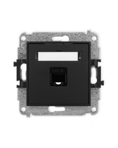 KARLIK Mini Moduł Czarny Mat Gniazdo Komputerowe 1xUAE 8 Cat.5e UTP Płaskie Z Polem Opisowym 1