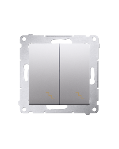 KONTAKT-SIMON 54 Moduł Srebrny Mat Łącznik Uniwersalny "Schody" 2x Zaciski Śrubowe 10AX-250V 1