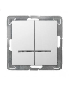 OSPEL IMPRESJA Moduł Biały Łącznik Seryjny Podświetlany Pomarańczowy Zaciski Sprężynowe 16AX-250V 1