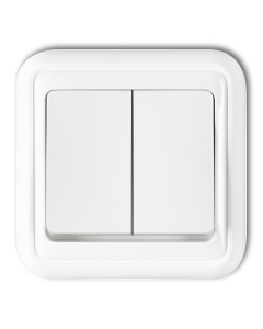 KARLIK LIZA Biały Łącznik Seryjny 2x Zaciski Śrubowe 10AX-250V