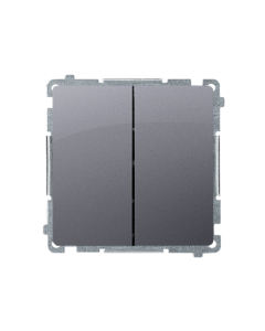 KONTAKT-SIMON BASIC Moduł Srebrny Mat Łącznik Seryjny Zaciski Sprężynowe 10AX-250V 1