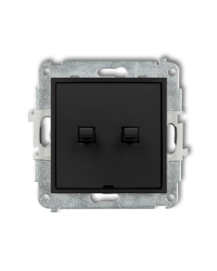 KARLIK Mini Moduł Czarny Mat Łącznik Seryjny Styl Amerykański 2x Zaciski Śrubowe 10AX-250V 1