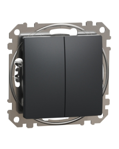 SCHNEIDER ELECTRIC SEDNA DESIGN Moduł Czarny Antracyt Łącznik Seryjny Zaciski Sprężynowe 10AX-250V 1