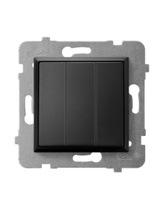 OSPEL ARIA Moduł Czarny Metalik Łącznik 3x Zaciski Sprężynowe 10AX-250V 1