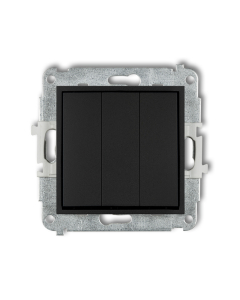 KARLIK Mini Moduł Czarny Mat Łącznik 3x Zaciski Śrubowe 10AX-250V 1