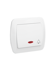 KONTAKT-SIMON AKORD Biały Przycisk "Dzwonek" Podświetlany Zaciski Śrubowe 10AX-250V 1