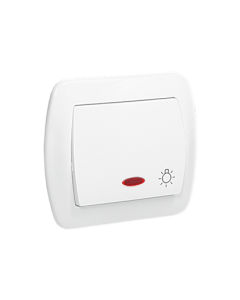 KONTAKT-SIMON AKORD Biały Przycisk "Światło" Podświetlany Zaciski Śrubowe 10AX-250V 1