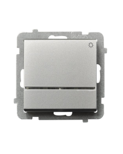 OSPEL SONATA Moduł Srebrny Mat Przycisk "Światło" Podświetlany Niebieski Zaciski Sprężynowe 10AX-250V