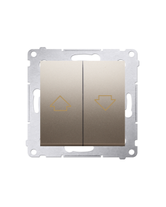 KONTAKT-SIMON 54 Moduł Złoty Mat Przycisk Żaluzjowy Blokada Elektryczna "Strzałka" Zaciski Sprężynowe 10A 1