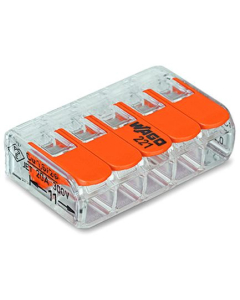 WAGO SzybkoZłączka Uniwersalna 5x0.2-4mm2 Transparentna/Pomarańczowa