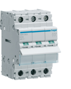 HAGER SBN363 Rozłącznik Izolacyjny 63A 3P 3m 400V AC