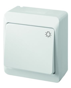 Elektro-Plast Nasielsk Hermes Biały Przycisk NT "Światło" IP44 Zaciski Śrubowe 10AX 250V 1