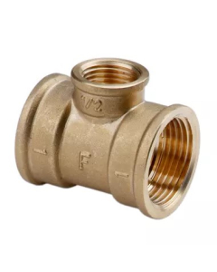 FERRO Trójnik Redukcyjny Mosiężny 1"X1/2"X1" Żółty 1