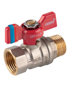 FERRO Kurek Kulowy Nakrętno-Wkrętny Z Motylkiem 1/2" F-Comfort