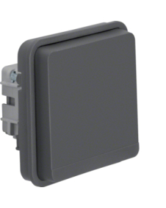 HAGER W.1 Moduł Szary Mat Gniazdo 1xZ/U Z Klapką IP55 Zaciski Sprężynowe 16A 250V 1