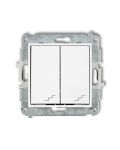 KARLIK MINI Moduł Biały Łącznik Uniwersalny "Schody" 2xZaciski Śrubowe 10AX 250V 1