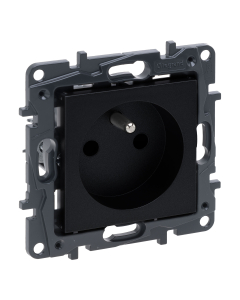 LEGRAND NILOE STEP Moduł Czarny Gniazdo 1xZ/U Zaciski Sprężynowe 16A 250V