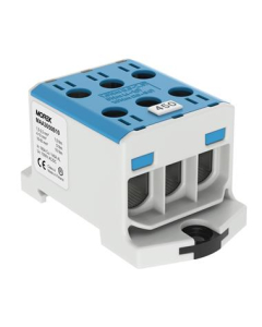 MOREK Złączka Szynowa Przelotowa 3xAL/CU 1.5-50.0MM2 1000V AC 1500V DC Zacisk Uniwersalny Niebieski
