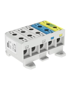 MOREK Złączka Szynowa Przelotowa 5x1xAL/CU 2.5-35.0MM2 1000V AC 1500V DC 3xSzary, Niebieski/ ŻO