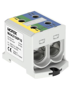 MOREK Złączka Szynowa Przelotowa 2xAL/CU 25.0-150.0MM2 1000V AC 1500V DC Żółty/Zielony/Niebieski