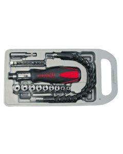 PROFIX Wkrętak Kpl. 23-cz. BITY Nasadki Wałek Giętki PROLINE 1