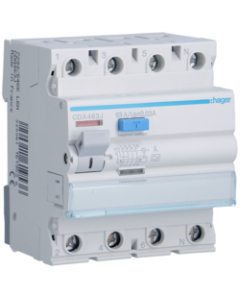 HAGER CDA463J 63A 30mA/A Wyłącznik Różnicowy 63A 4P 4m 30mA A 6kA