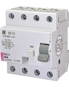 ETI-POLAM EFI6-P4 40A 30mA/AC Wyłącznik Różnicowy 40A 4P 4m 30mA AC 6kA