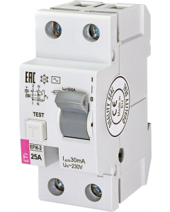 ETI-POLAM EFI6-P2 25A 30mA/AC Wyłącznik Różnicowy 25A 2P 2m 30mA AC 6kA