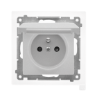 KONTAKT-SIMON 55 Moduł Aluminium Mat Gniazdo 1xZ/U Z Klapką IP44 Zaciski Sprężynowe 16A-250V
