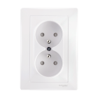 SCHNEIDER ELECTRIC SEDNA Biały Gniazdo 2xZ/U Z Przesłonami Zaciski Śrubowe 16A-250V