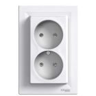 SCHNEIDER ELECTRIC ASFORA Biały Gniazdo 2xB/U Zaciski Śrubowe 16A-250V