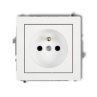 KARLIK DECO Moduł Biały Gniazdo 1xZ/U Z Przesłonami Zaciski Śrubowe 16A-250V